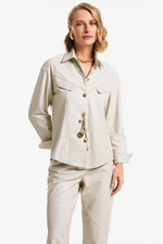 Camisa de Couro Legítimo Sakiori Off White