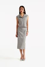 Blusa de Couro Legítimo Grace Tweed
