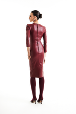 Vestido de Couro Legítimo Lana Granada