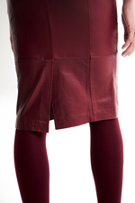 Vestido de Couro Legítimo Lana Granada