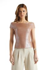 Blusa de Couro Legítimo Anna Rosé
