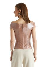 Blusa de Couro Legítimo Anna Rosé