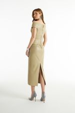 Blusa de Couro Legítimo Anna Khaki