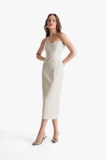 Saia de Couro Legítimo Lince Off White