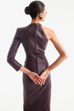 Vestido de Couro Legítimo Saori Pinot Noir