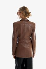 Blazer de Couro Legítimo Aster Cappuccino