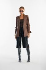 Blazer de Couro Legítimo Aster Cappuccino