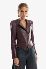 Jaqueta de Couro Legítimo Vionet Pinot Noir