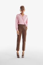 Calça de Couro Legítimo Duda Cappuccino