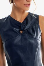 Regata de Couro Legítimo Gadot Navy Noir