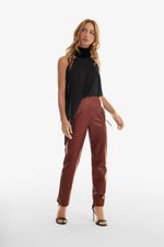 Calça de Couro Legítimo Jolie Mogno