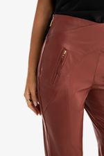 Calça de Couro Legítimo Jolie Mogno