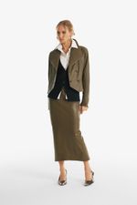 Blazer de Couro Legítimo Carola Olive
