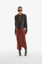 Blazer de Couro Legítimo Carola Preto