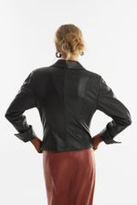 Blazer de Couro Legítimo Carola Preto