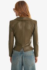 Blusa de Couro Legítimo Leonor Olive