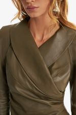 Blusa de Couro Legítimo Leonor Olive
