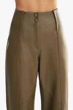 Calça de Couro Legítimo Wendy Olive