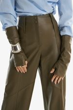 Calça de Couro Legítimo Wendy Olive