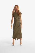 Vestido de Couro Legítimo Celina Olive