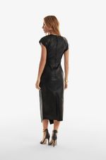 Vestido de Couro Legítimo Celina Preto