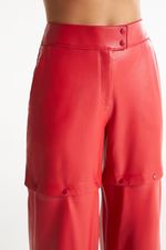 Calça de Couro Legítimo FIG+GC Vermelho
