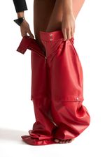 Calça de Couro Legítimo FIG+GC Vermelho
