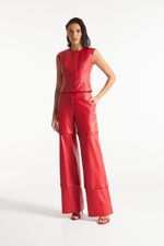 Calça de Couro Legítimo FIG+GC Vermelho