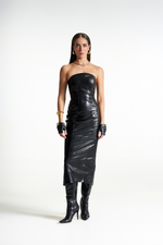 Vestido de Couro Legítimo Sissa Gretado