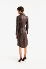 Vestido de Couro Legítimo Gaia Ébano