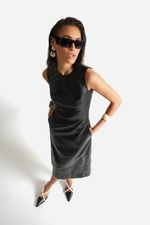 Vestido de Couro Legítimo FIG+GC Preto
