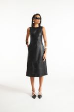 Vestido de Couro Legítimo FIG+GC Preto