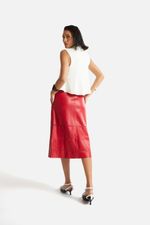 Saia de Couro Legítimo FIG+GC Vermelho
