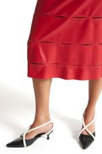 Saia de Couro Legítimo FIG+GC Vermelho