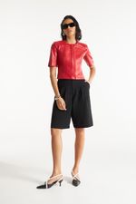 Jaqueta de Couro Legítimo FIG+GC Vermelho