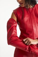 Jaqueta de Couro Legítimo FIG+GC Vermelho