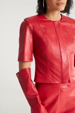 Jaqueta de Couro Legítimo FIG+GC Vermelho
