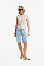 Blusa de Couro Legítimo Yoko Off White