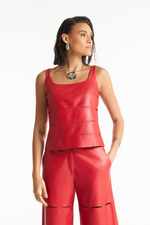 Regata de Couro Legítimo FIG+GC Vermelho