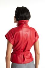Blusa de Couro Legítimo FIG+GC Vermelho