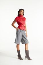 Blusa de Couro Legítimo FIG+GC Vermelho