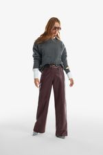 Calça de Couro Wendy Pinot Noir