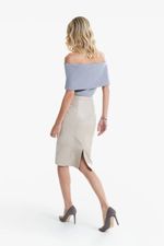Saia de Couro Legítimo Atena OffWhite