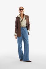 Blazer de Couro Legítimo Aster Cappuccino