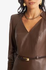 Blusa de Couro Legítimo Donatta Truffle