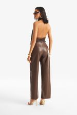 Calça de Couro Legítimo Sion Truffle