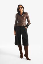 Blusa de Couro Legítimo Donatta Truffle