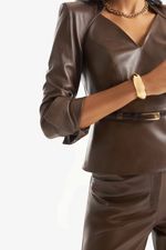 Blusa de Couro Legítimo Donatta Truffle