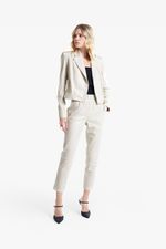 Jaqueta de Couro Legítimo Poppy Off White