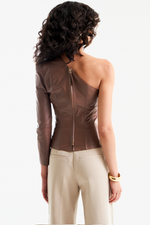 Blusa de Couro Legítimo Owen Cappuccino
